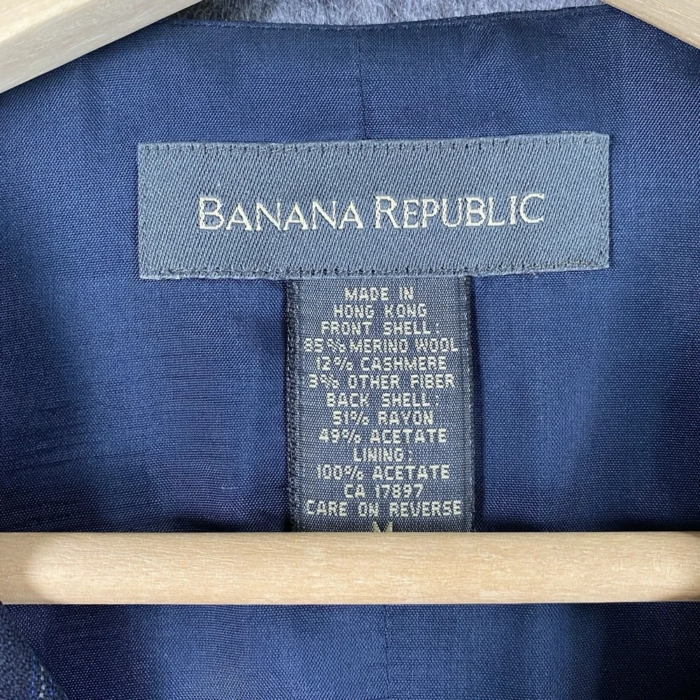 Banana Republic Waistcoat Medium Cashmere‎ Merino Wool Blend Striped Vintage Y2K